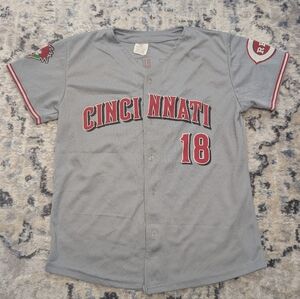 Cincinnati Reds Jersey | Reds Heads #18 Gray Baseball Fan Shirt S/M